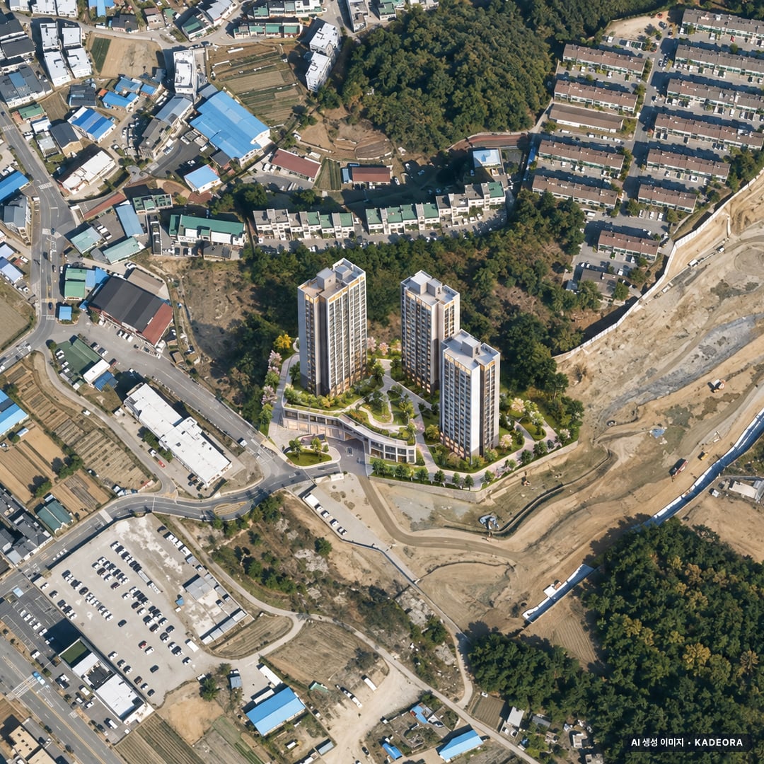 오남역 서희스타힐스 여의재 3단지 (조합원 취소분) 조감도 AI 상상도(주간 항공) — 경기 남양주시 당첨자 발표 133세대