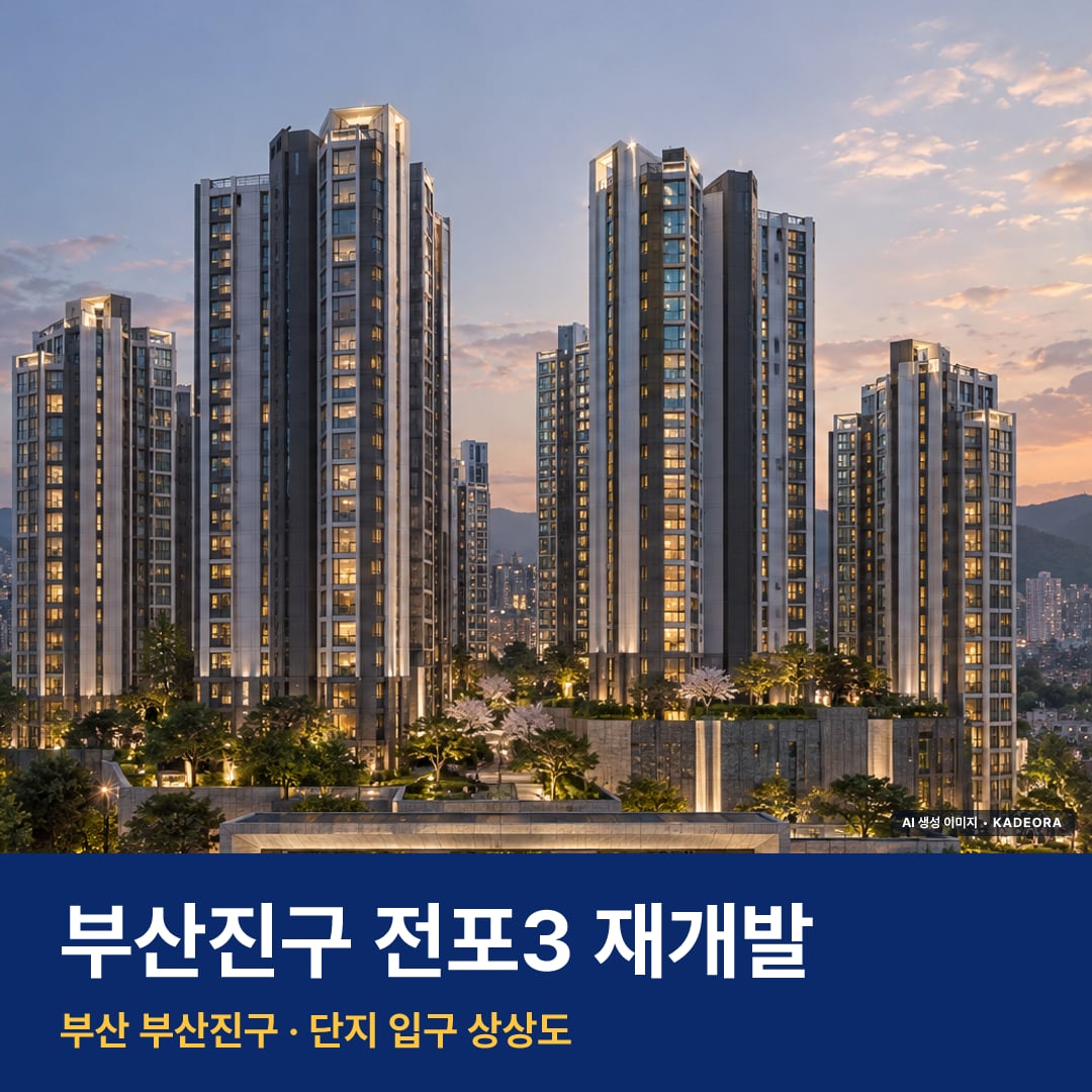 전포3 재개발 주변 경관 · AI 생성 상상도 · 실제와 다를 수 있음