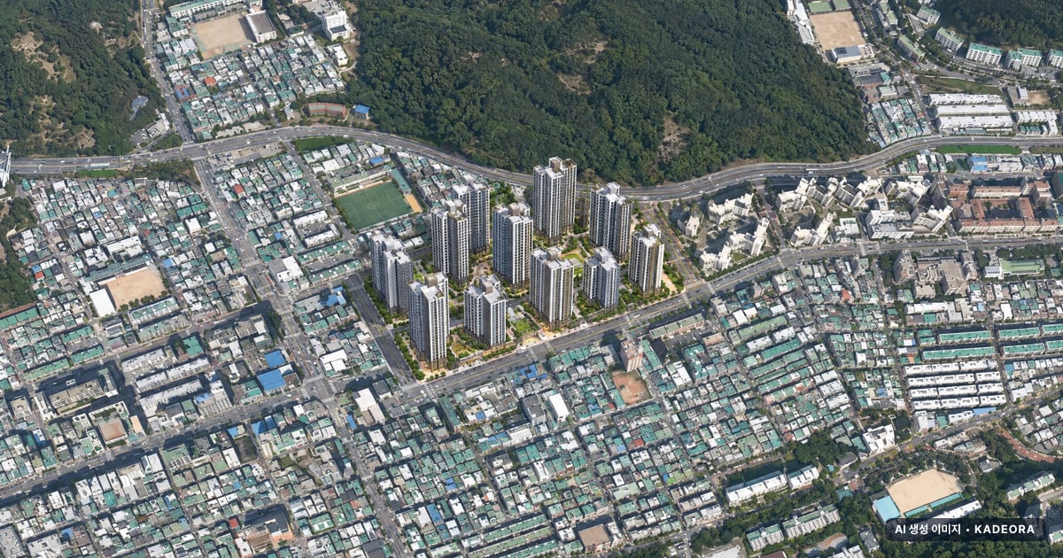 덕천3 재개발 덕천3 재개발 단지 전경 AI 상상도 — 북구 덕천동 1,599세대