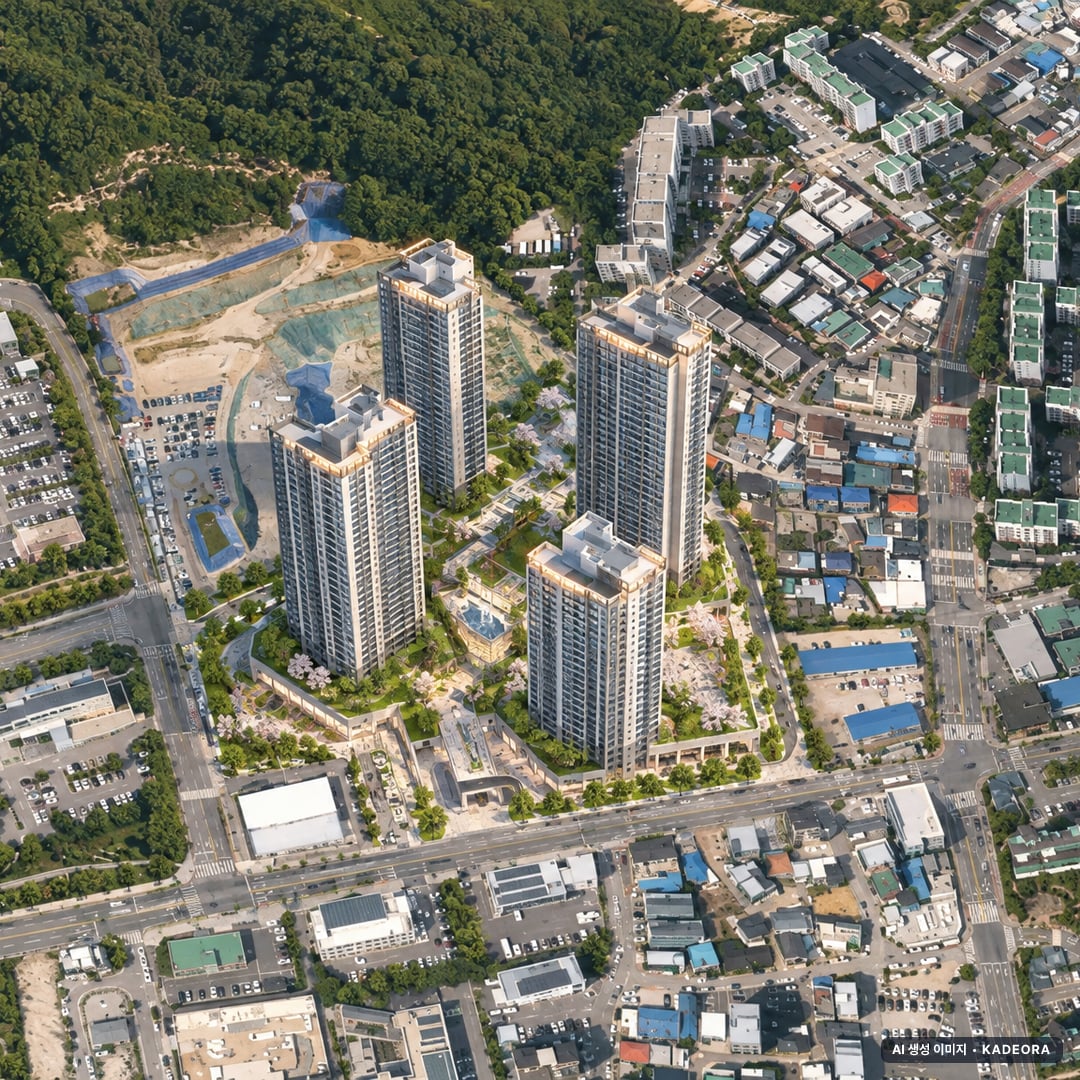 의정부 롯데캐슬 나리벡시티 조감도 AI 상상도(주간 항공) — 경기 의정부시 착공 671세대