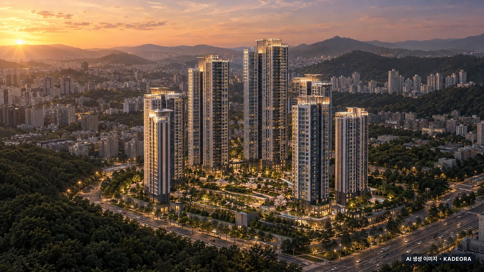 아크메르 동탄 95 이번 812세대 공급 기준 AI 상상도(노을 항공) — 실제와 다를 수 있음