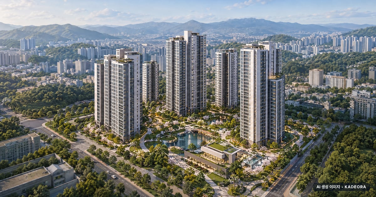 청주 신분평 에피트 더웨이시티 단지 전경 AI 상상도 — 청주시 992세대