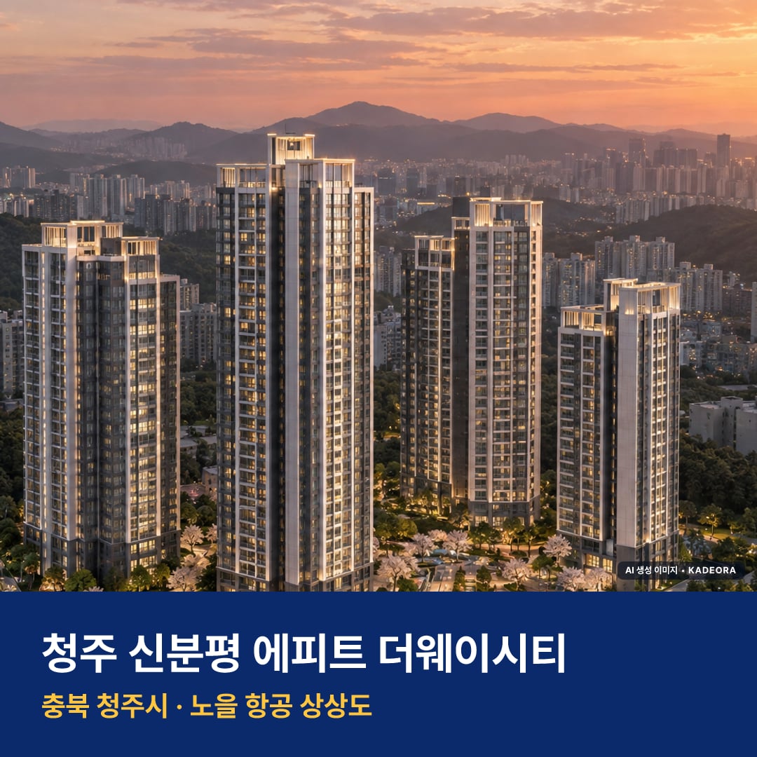 청주 신분평 에피트 더웨이시티 단지 전경 AI 상상도 — 청주시 992세대