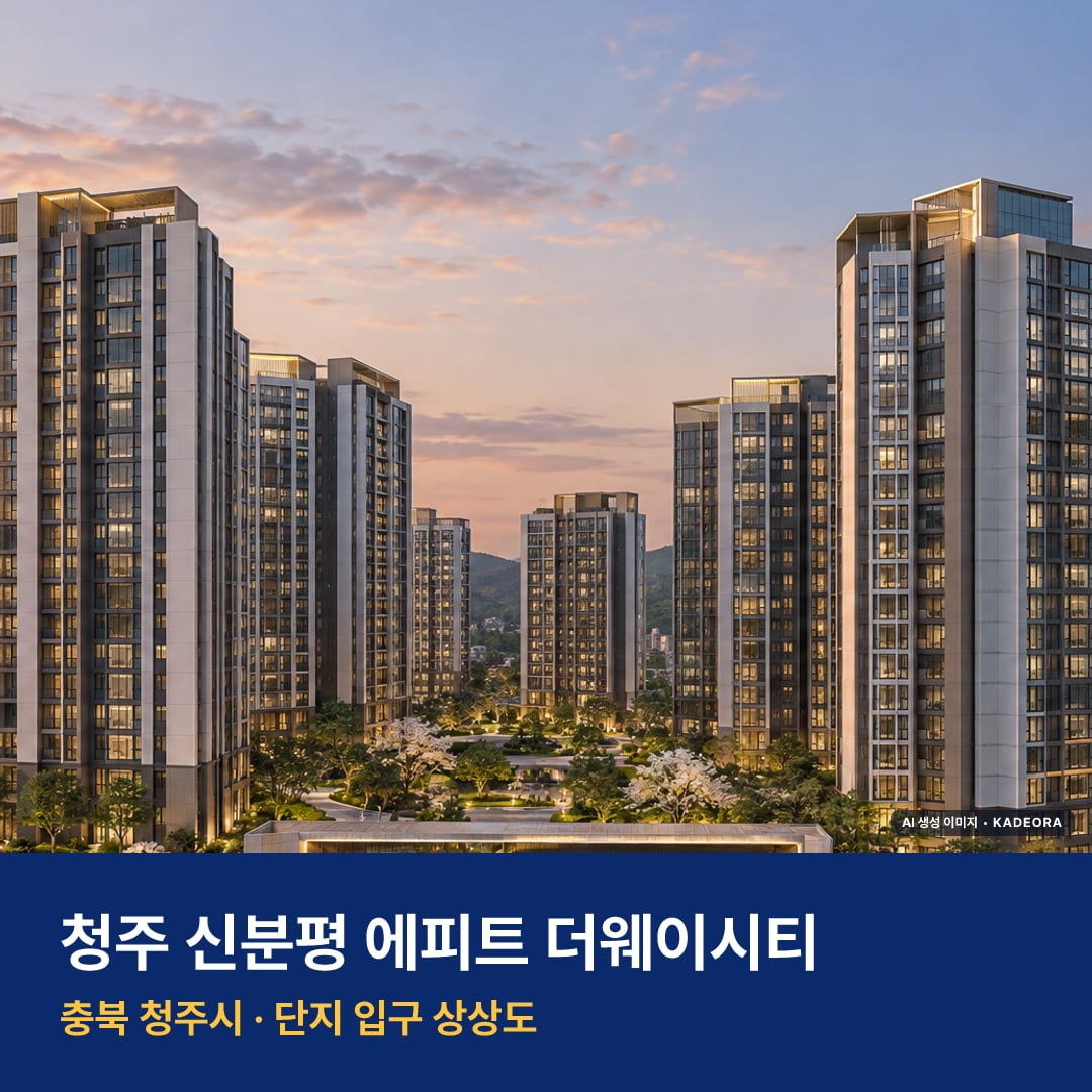 청주 신분평 에피트 더웨이시티 단지 전경 AI 상상도 — 청주시 992세대