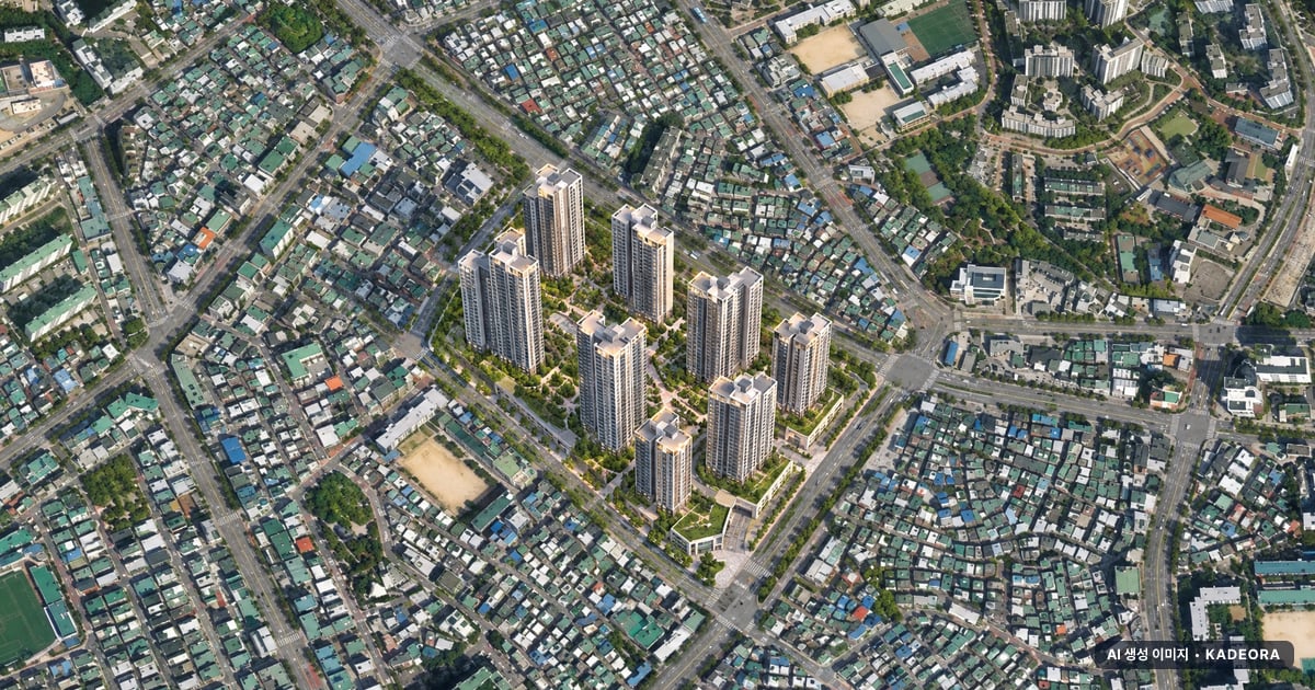 더샵 신길센트럴시티 단지 전경 AI 상상도 — 영등포구 신길동 2,054세대