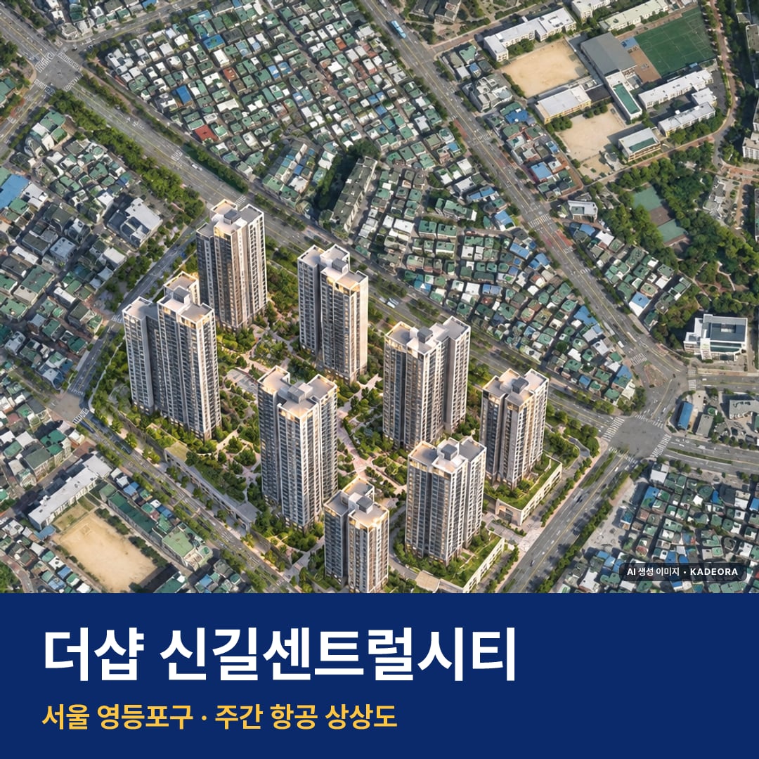 더샵 신길센트럴시티 단지 전경 AI 상상도 — 영등포구 신길동 2,054세대