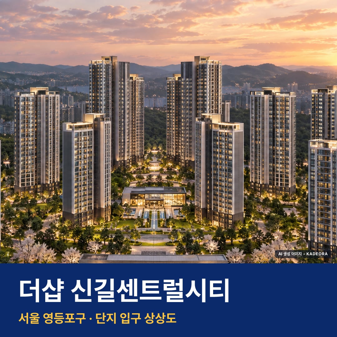 더샵 신길센트럴시티 단지 전경 AI 상상도 — 영등포구 신길동 2,054세대