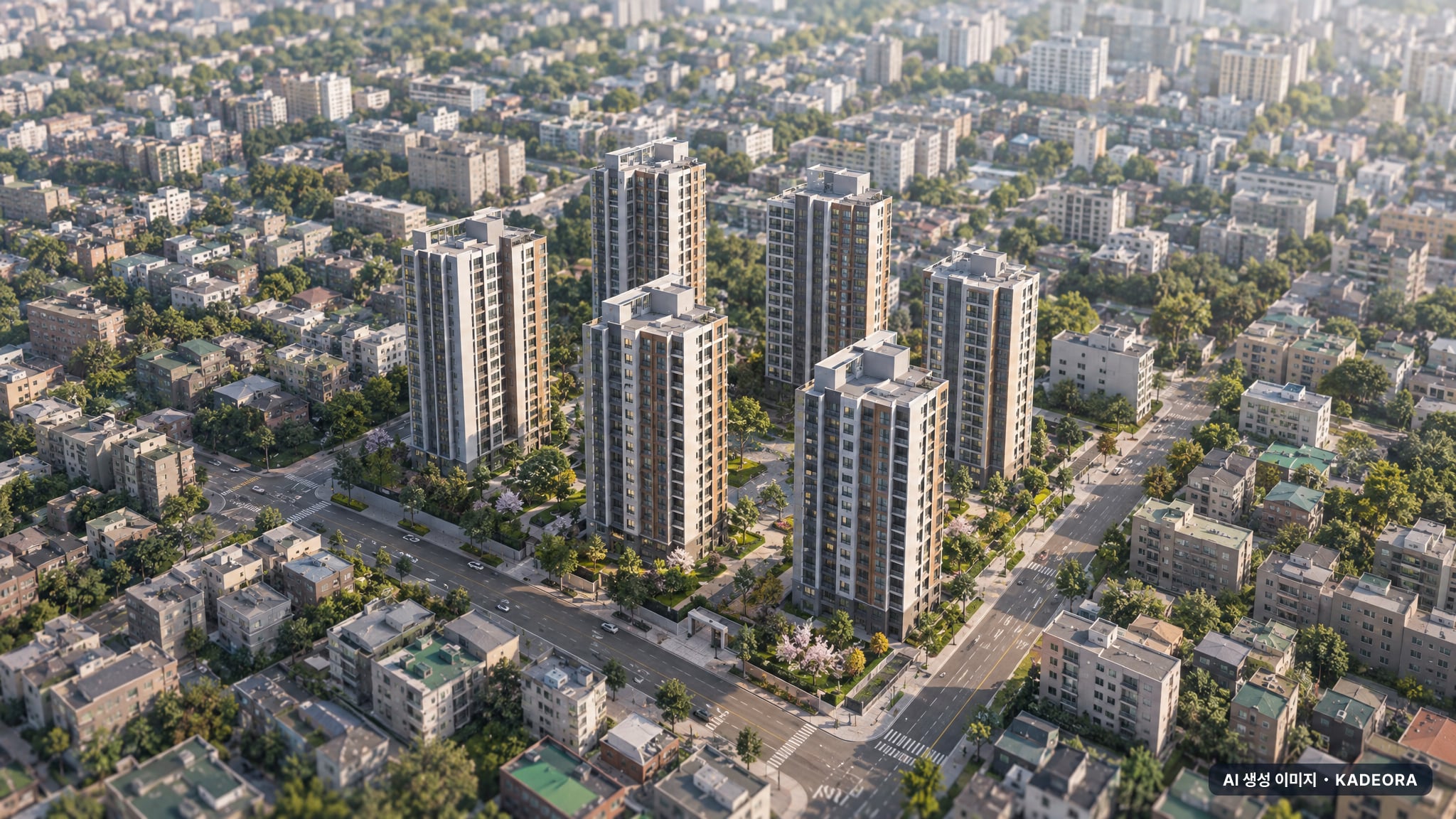 성남복정1지구 B1블록 복정역 에피트 6개동·최고 20층·총 315세대 기준 AI 상상도(주간 항공) — 실제와 다를 수 있음