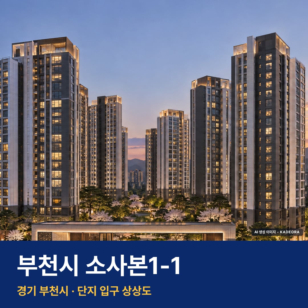 부천시 소사본1-1 분양가 주변 경관 · AI 생성 상상도 · 실제와 다를 수 있음