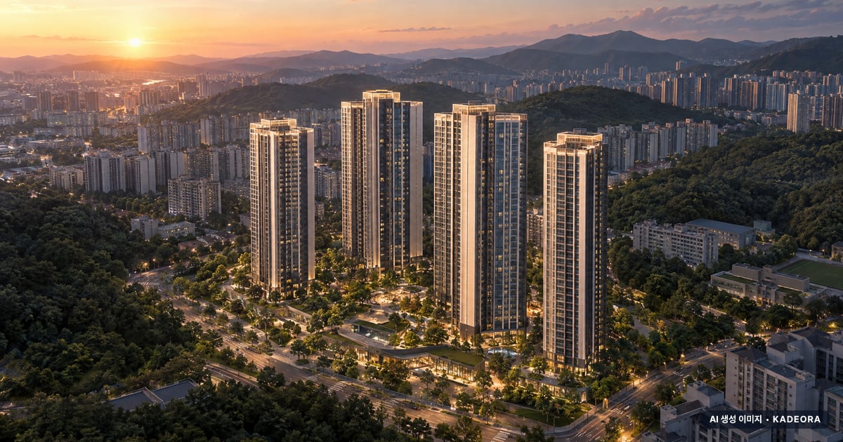 밀양 수자인 더퍼스트 1단지 공공분양주택 8개동·최고 20층·이번 426세대 공급 기준 AI 상상도 — 실제와 다를 수 있음 밀양 수자인 더퍼스트 1단지 공공분양주택 8개동·최고 20층·이번 426세대 공급 기준 AI 상상도(노을 항공) — 실제와 다를 수 있음