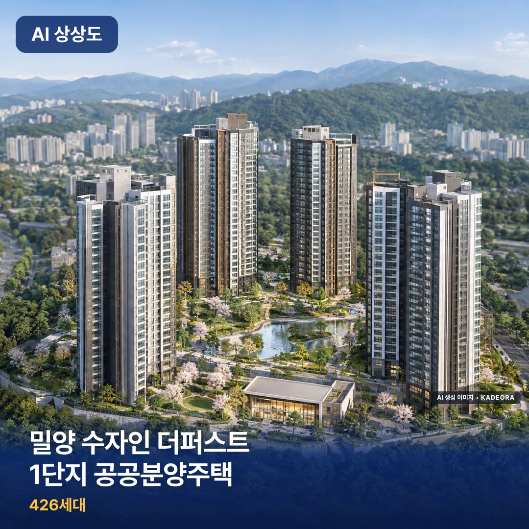 밀양 수자인 더퍼스트 1단지 공공분양주택 단지 썸네일 — AI 생성 이미지
