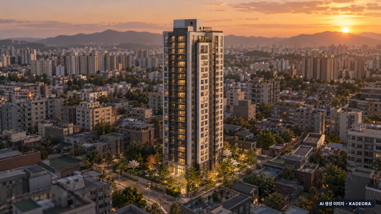 해링턴플레이스 노원 센트럴(3차) 1개동·최고 23층·총 299세대(이번 13세대 공급) 기준 AI 상상도(노을 항공) — 실제와 다를 수 있음