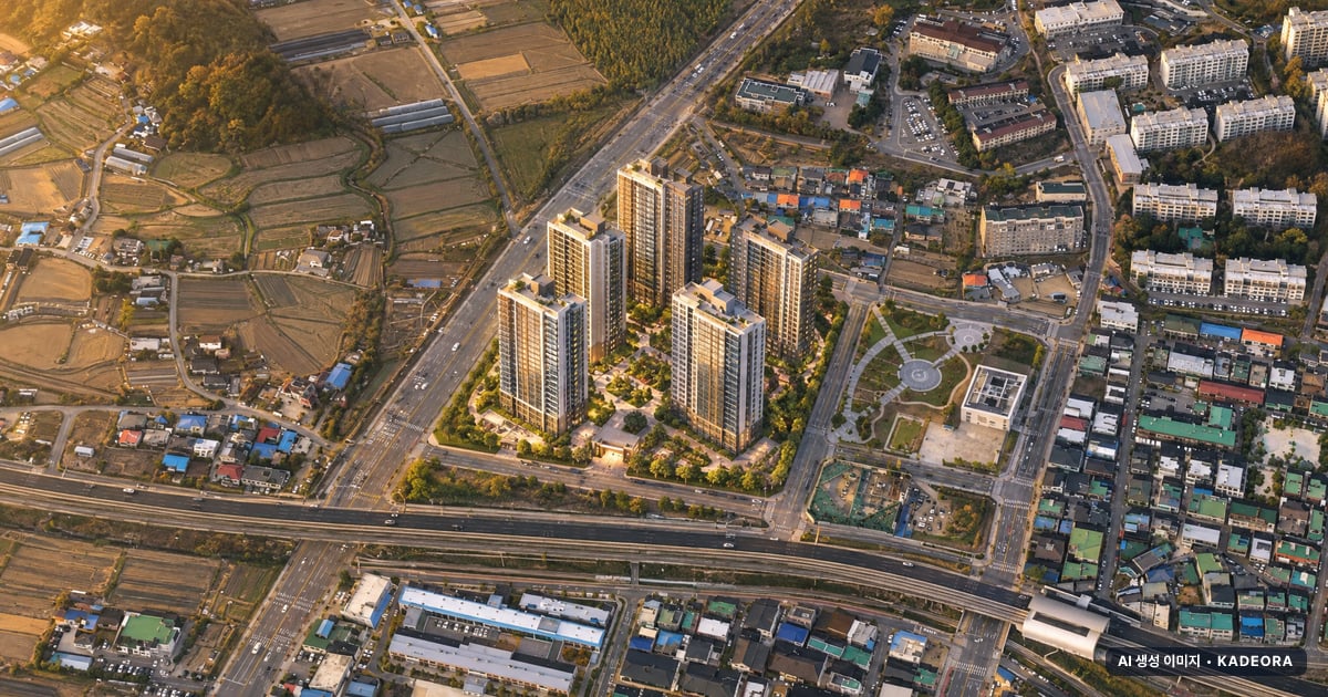 용인 푸르지오 클루센트 단지 전경 AI 상상도(노을 항공) — 경기 용인시 착공 784세대