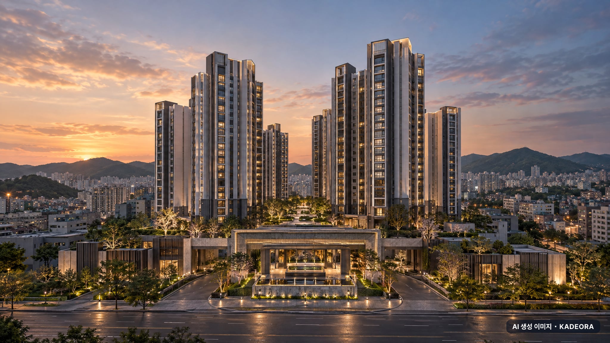 부산 사하구 다대4 재건축 조감도 AI 상상도(단지 입구) — 부산 사하구 조합설립 390세대