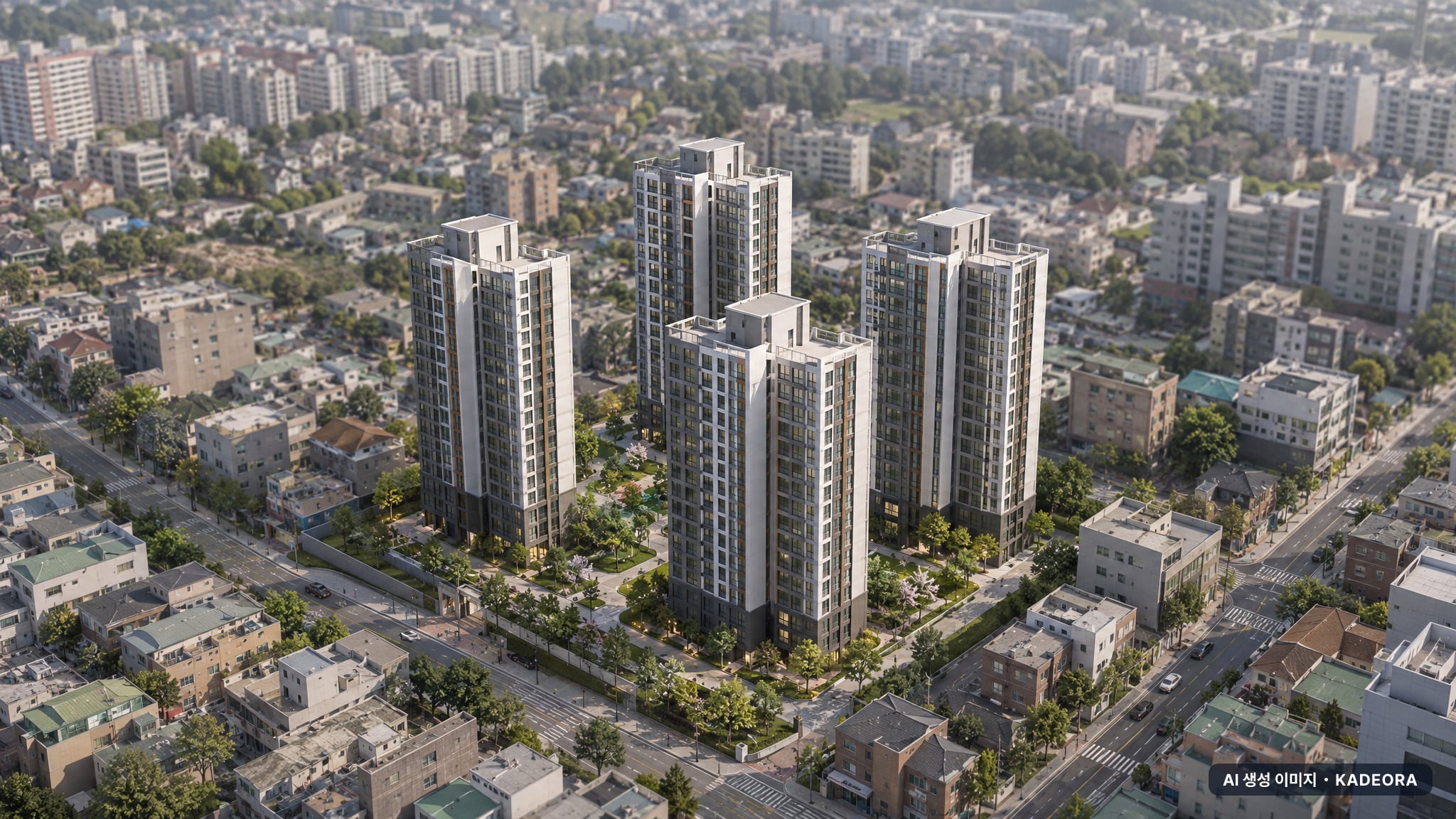 문수로 센트레빌 에듀리체 단지 전경 AI 상상도(주간 항공) — 남구 368세대