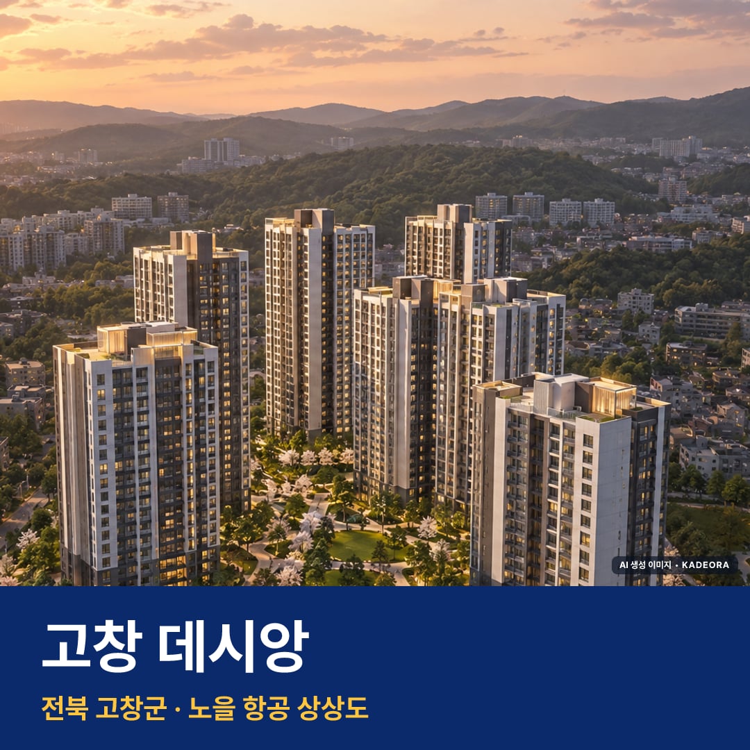고창 데시앙 단지 전경 AI 상상도 — 고창군 888세대