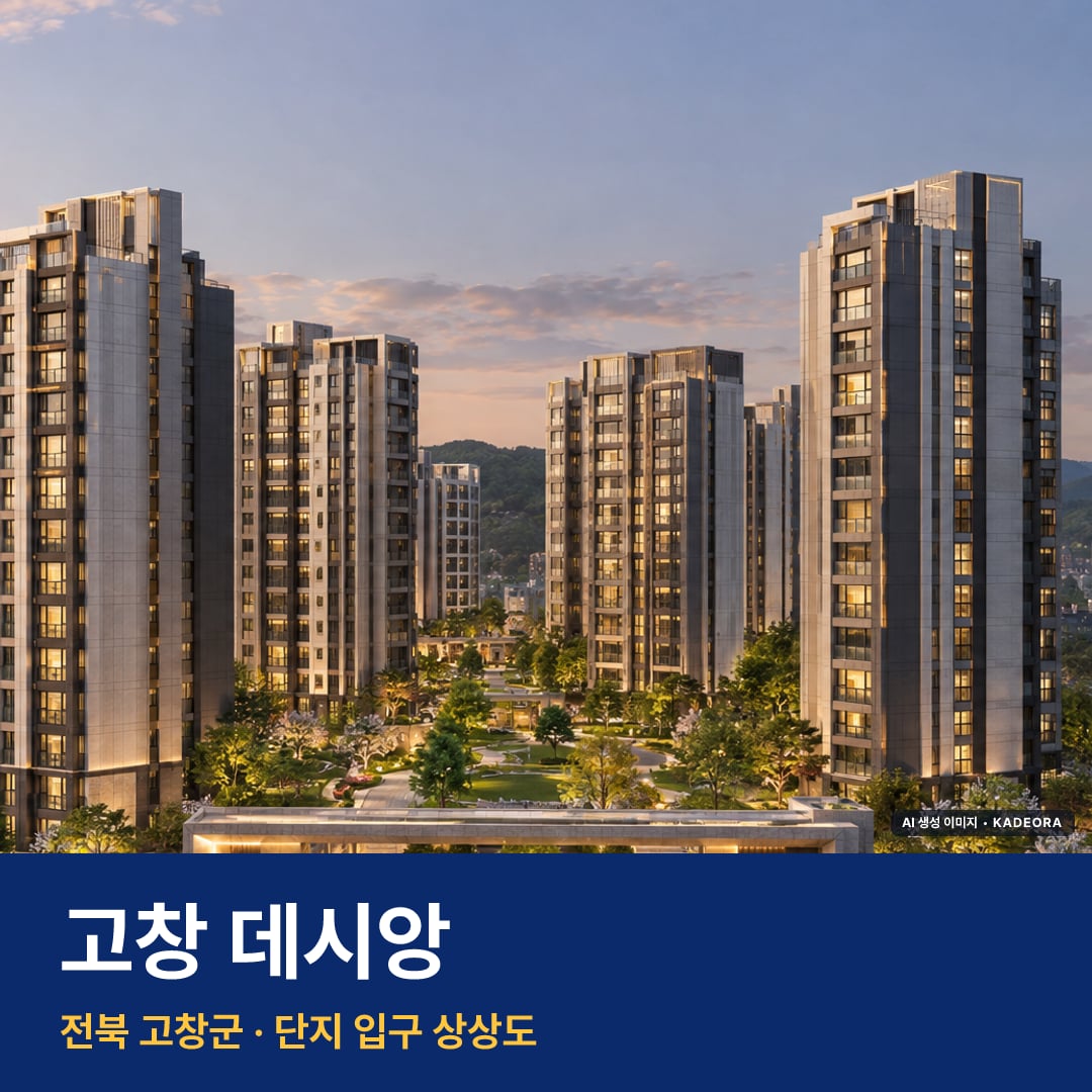 고창 데시앙 단지 전경 AI 상상도 — 고창군 888세대