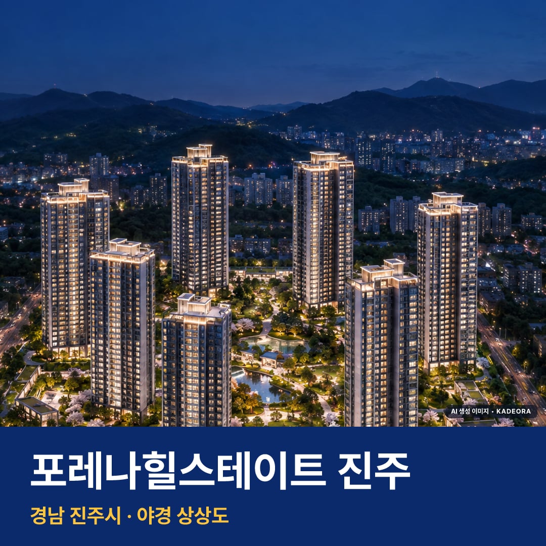 포레나힐스테이트 진주 단지 전경 AI 상상도 — 진주시 이현동 1,032세대