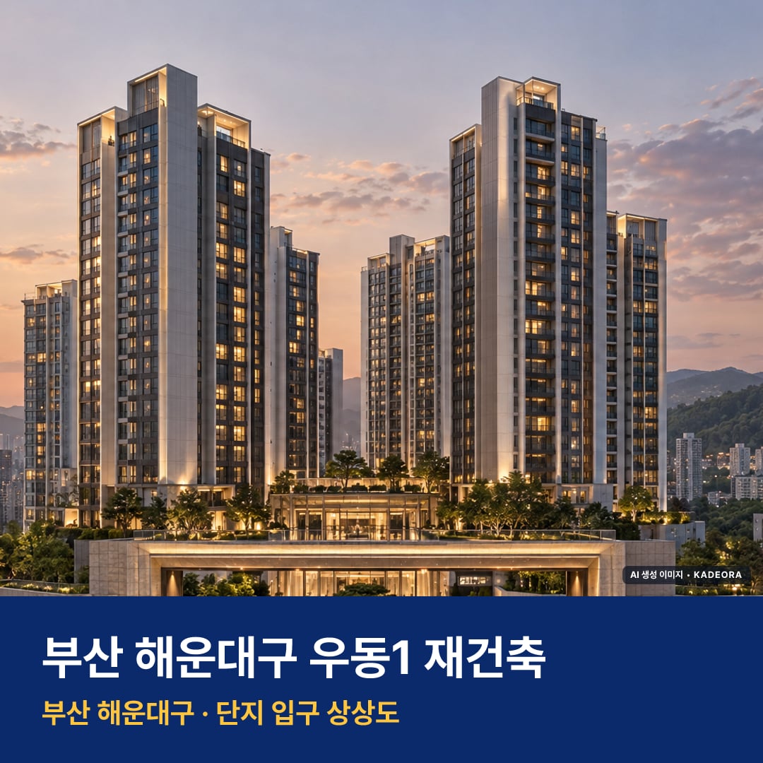우동1 재건축 단지 전경 AI 상상도 — 해운대구 우동 1,476세대