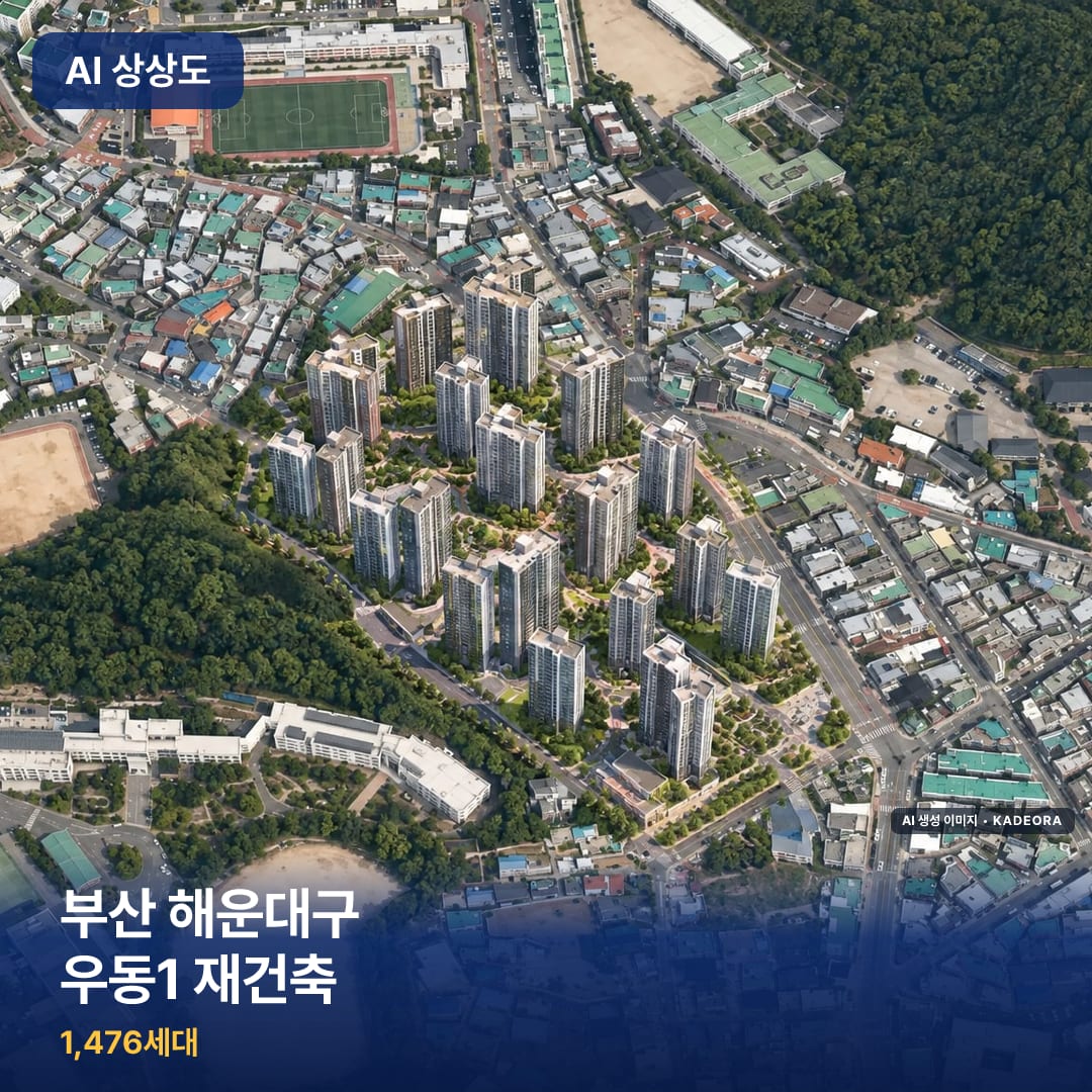 부산 해운대구 우동1 재건축 단지 썸네일 — AI 생성 이미지