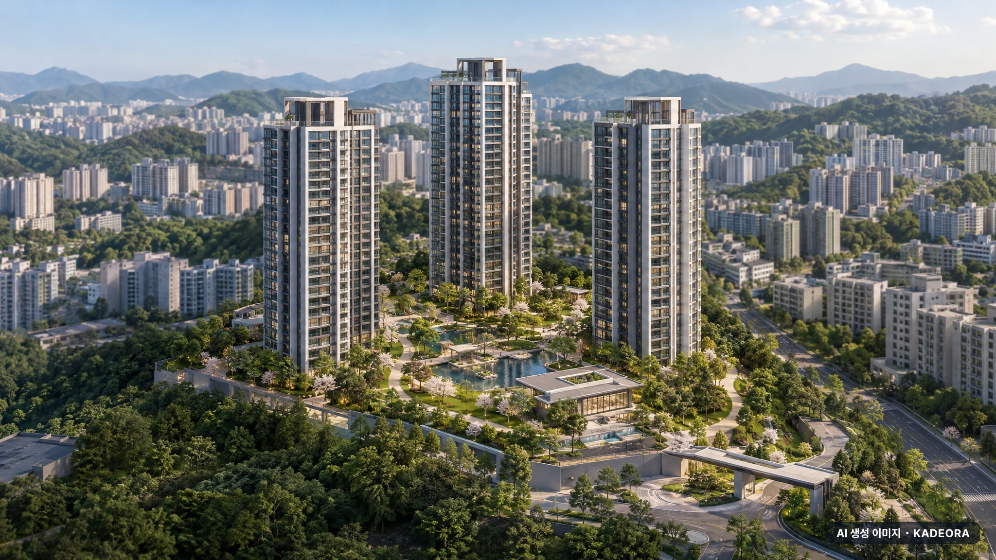 화성동탄2지구 C-14블록 6년 분양전환공공임대주택(본청약) 단지 전경 AI 상상도(주간 항공) — 경기 화성시 착공 610세대