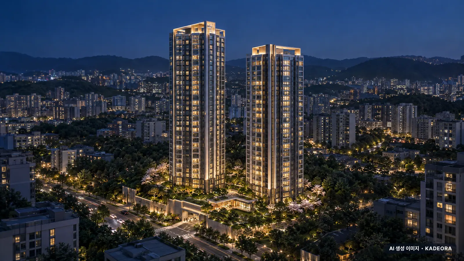 문수로 코아루 에듀스카이 단지 전경 AI 상상도 — 남구 신정동 123세대