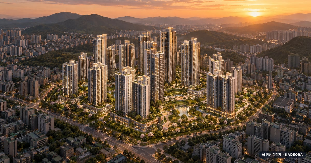 반포주공1단지 1·2·4주구 총 5,002세대 기준 AI 상상도(노을 항공) — 실제와 다를 수 있음