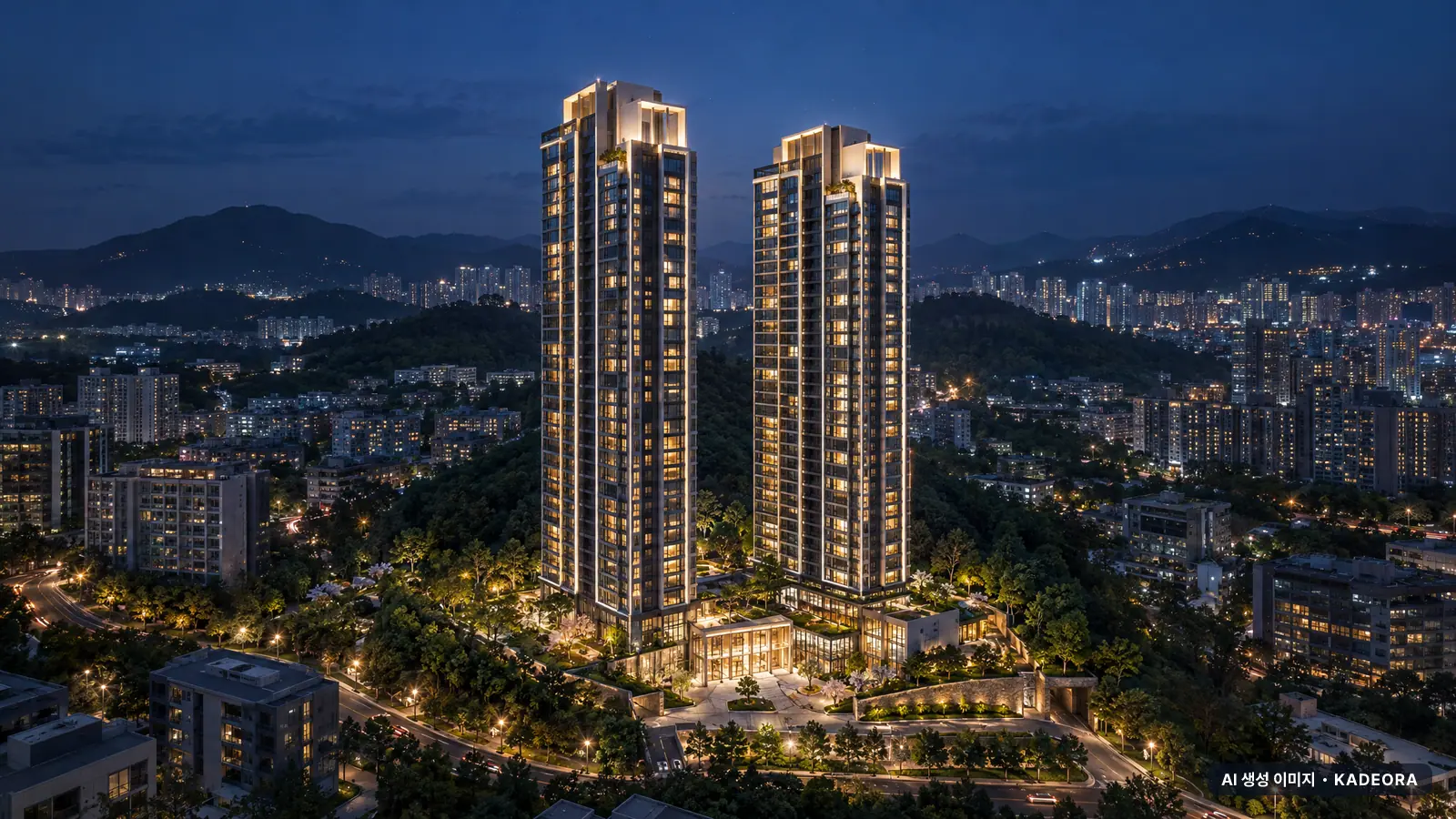 동래 에코팰리스 아시아드 리안 단지 전경 AI 상상도 — 동래구 온천동 291세대