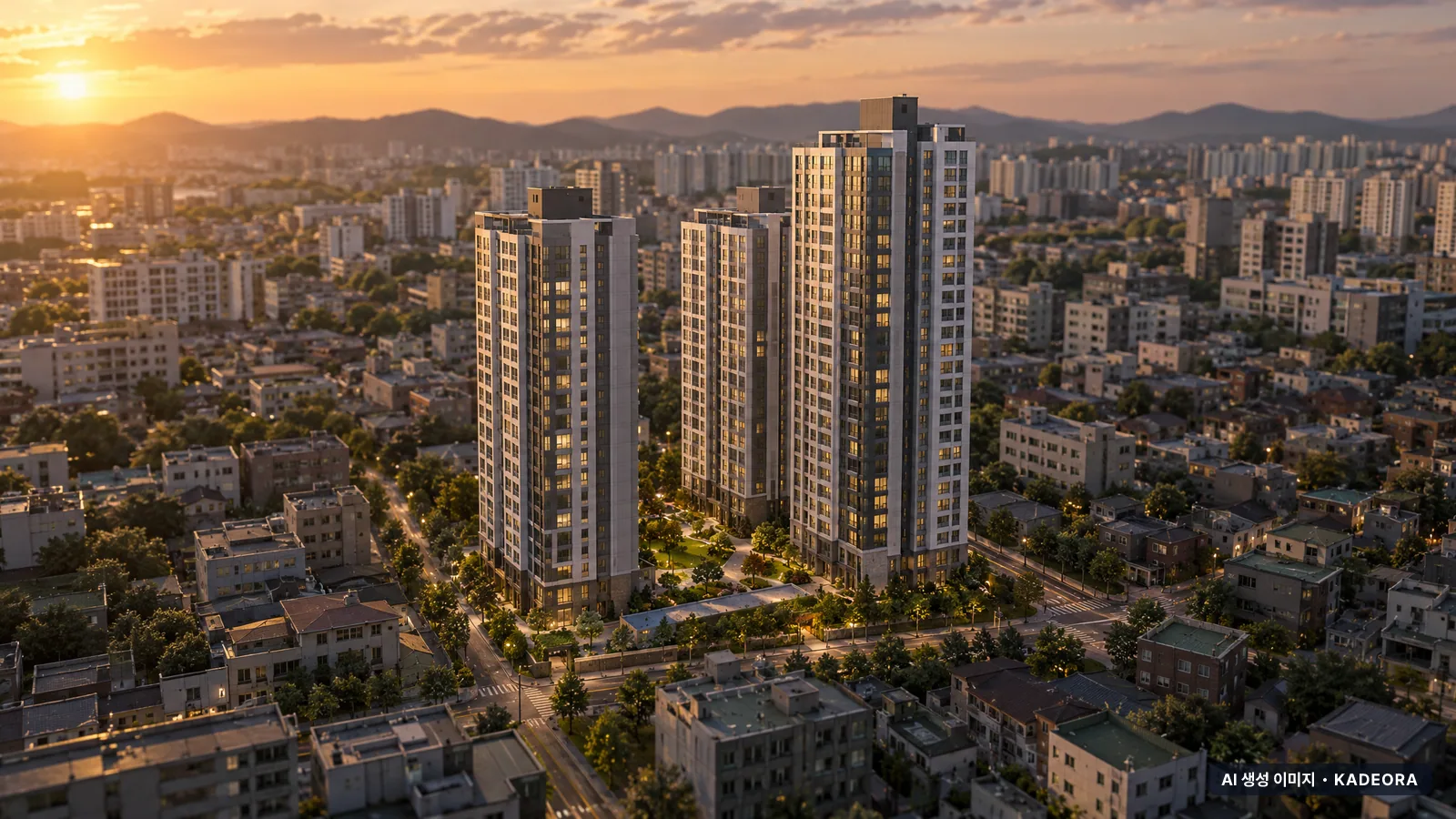 평택시 송원.현대연립 총 259세대 기준 AI 상상도(노을 항공) — 실제와 다를 수 있음
