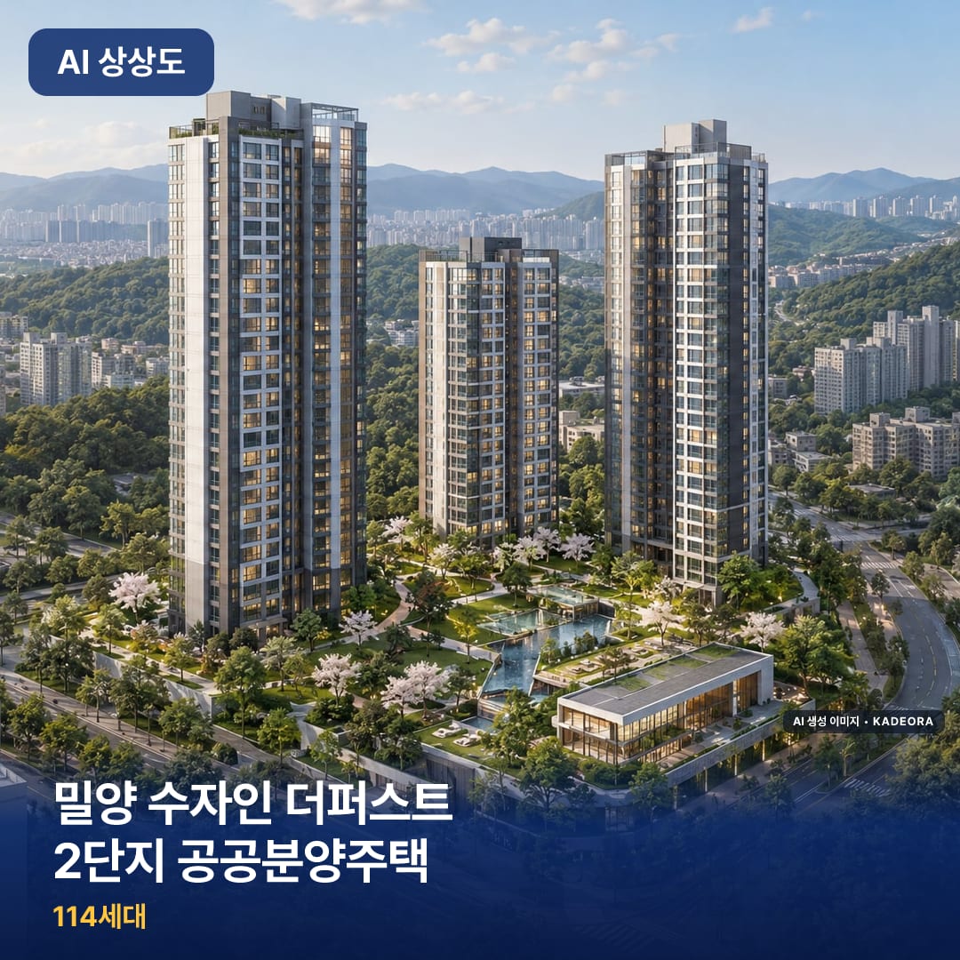 밀양 수자인 더퍼스트 2단지 공공분양주택 단지 썸네일 — AI 생성 이미지