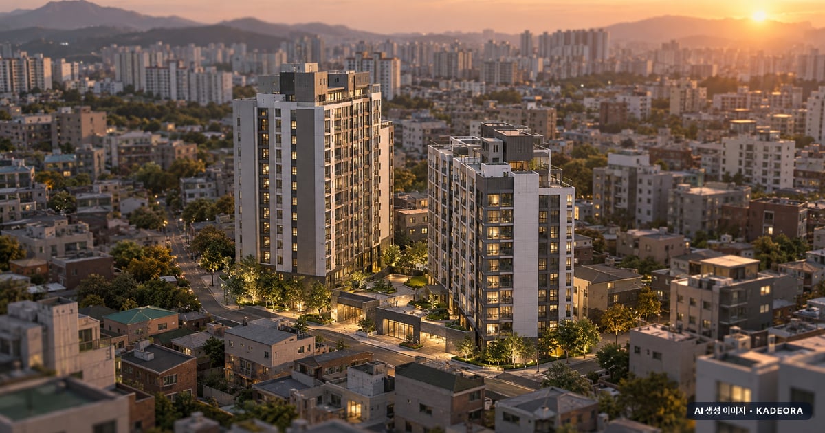 부산 연제구 진일아파트 가로주택정비 총 190세대 기준 AI 상상도(노을 항공) — 실제와 다를 수 있음