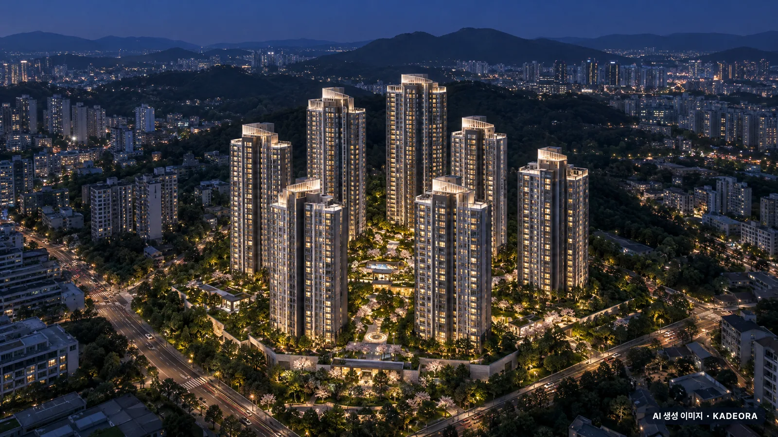 경산 상방공원 호반써밋 1단지 단지 전경 AI 상상도 — 상방동 상방동 1,004세대