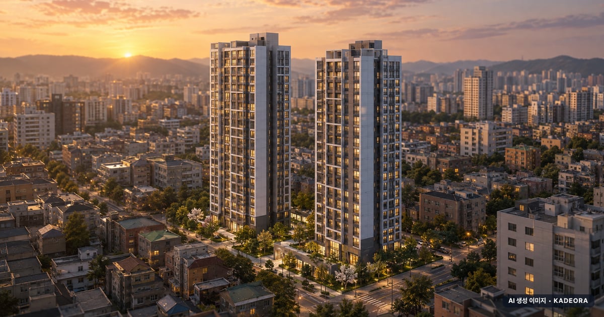 서수원 에피트 센트럴마크(M1BL) 2개동·최고 25층·총 190세대 기준 AI 상상도(노을 항공) — 실제와 다를 수 있음