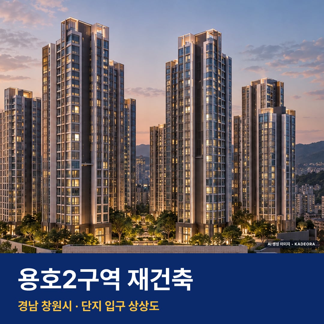 용호2구역 재건축 단지 전경 AI 상상도 — 창원시 용호동