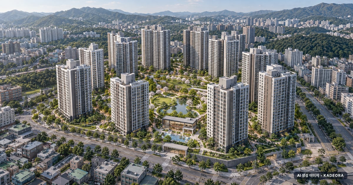 자산구역 총 1,250세대 기준 AI 상상도(주간 항공) — 실제와 다를 수 있음