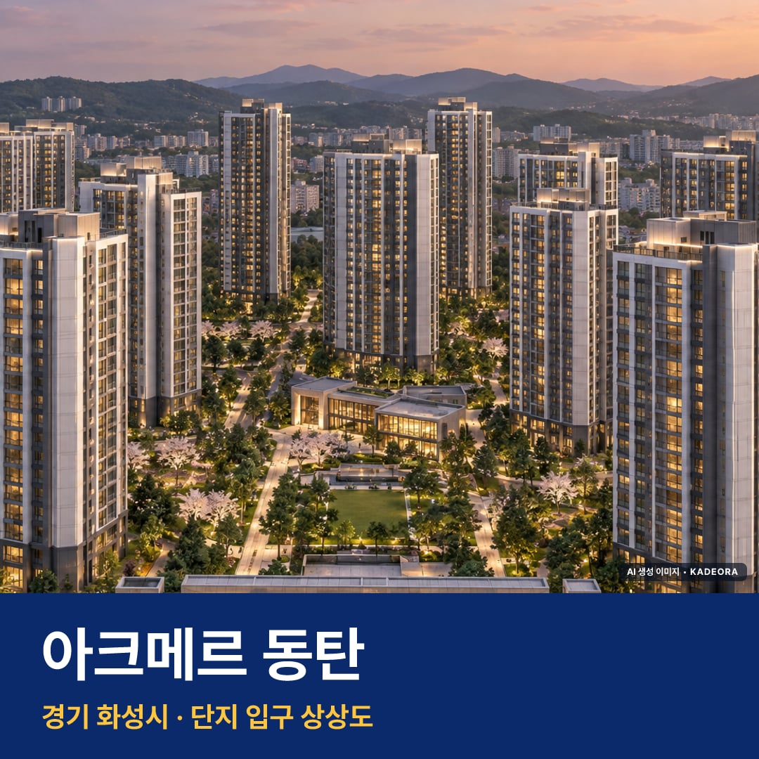 아크메르 동탄 단지 전경 AI 상상도 — 화성시 반송동 1,808세대