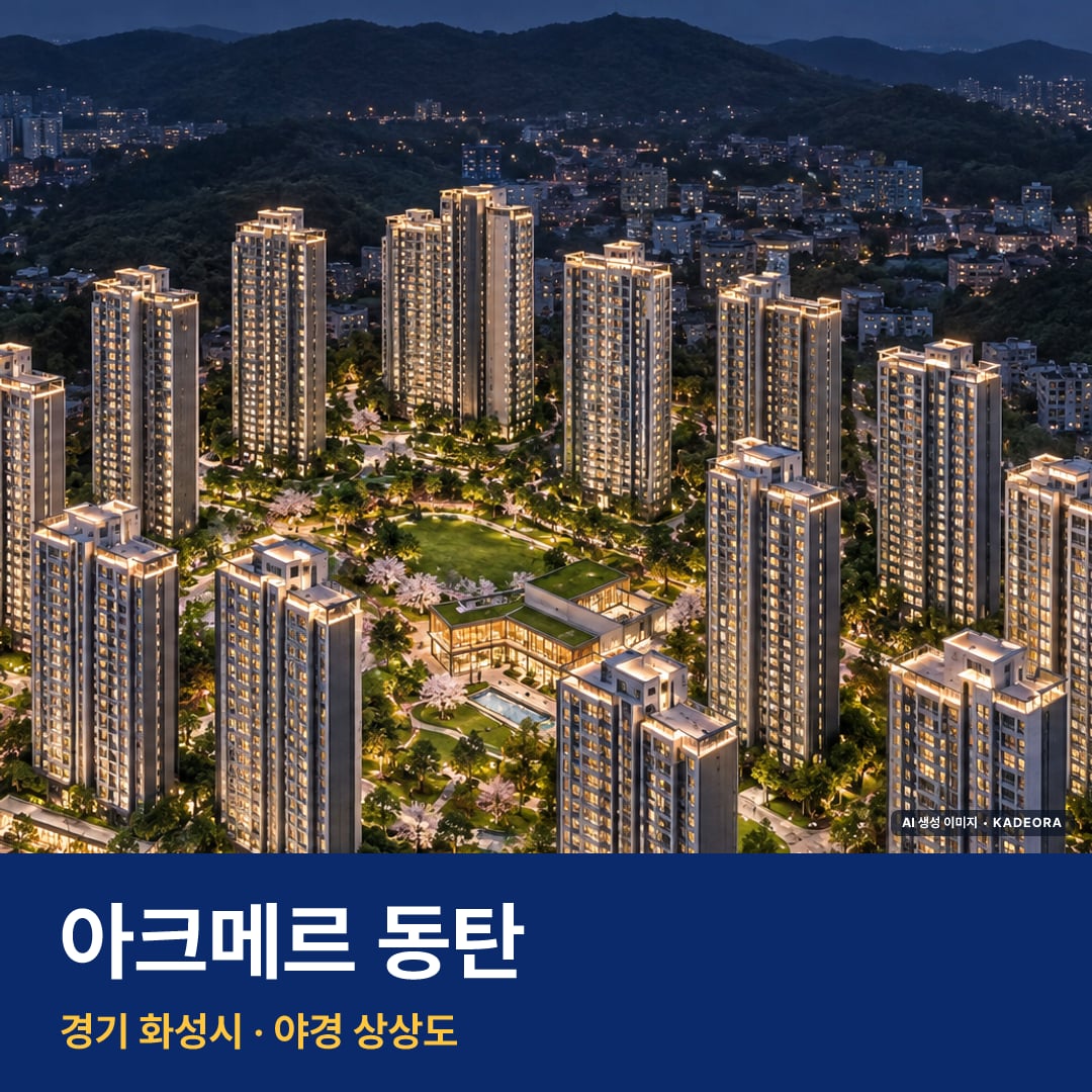 아크메르 동탄 단지 전경 AI 상상도 — 화성시 반송동 1,808세대