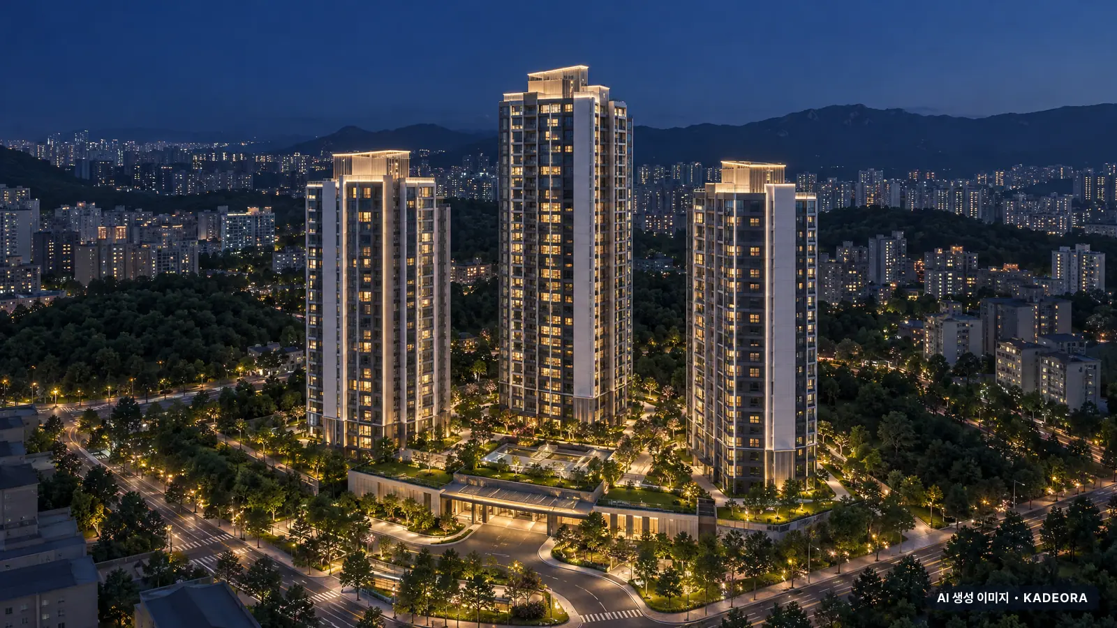 성산 더리브 포레스트 단지 전경 AI 상상도 — 창원시 신촌동 143세대