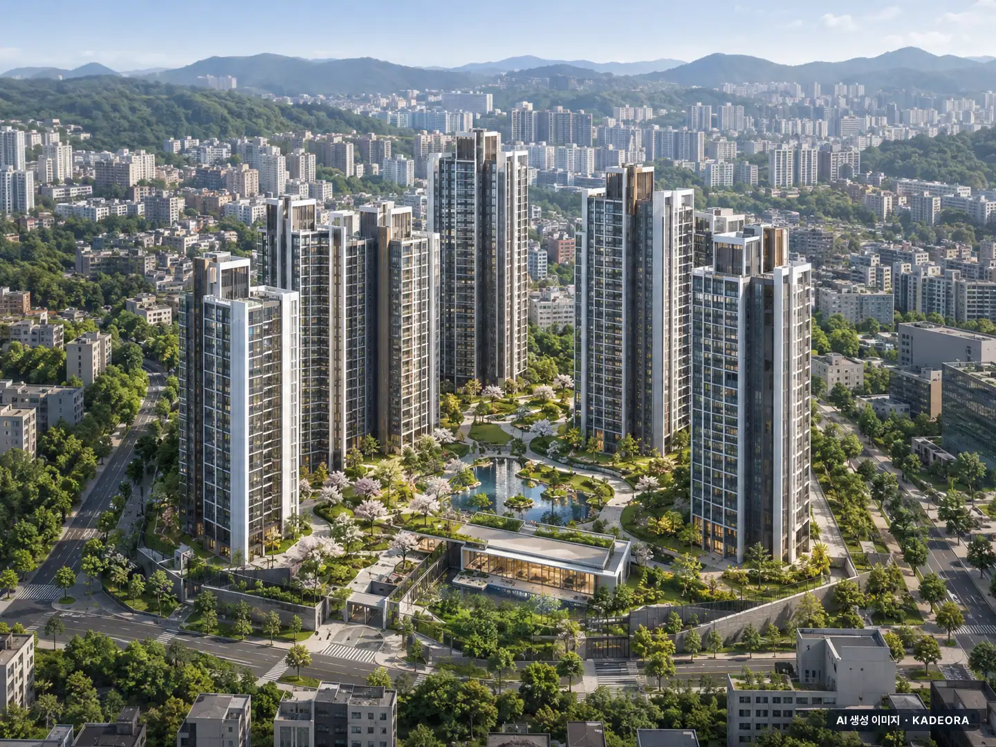 서울 송파구 잠실진주아파트 재건축 단지 전경 AI 상상도(주간 항공) — 서울 송파구 관리처분인가