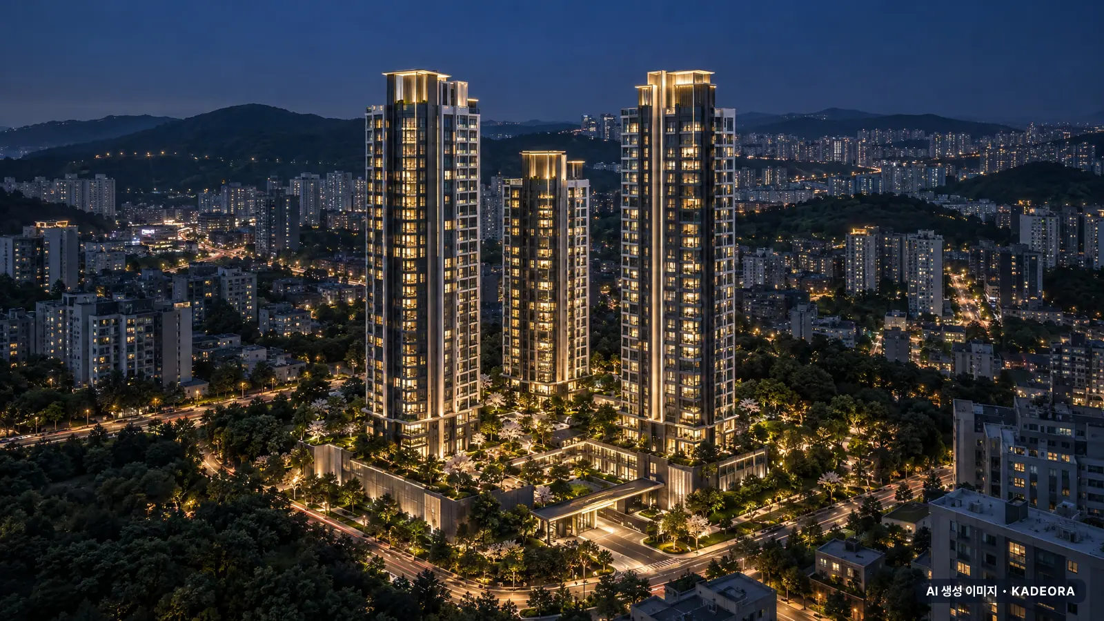 더샵 시에르네(조합원취소분)(2회차) 단지 전경 AI 상상도 — 중구 학성동 29세대