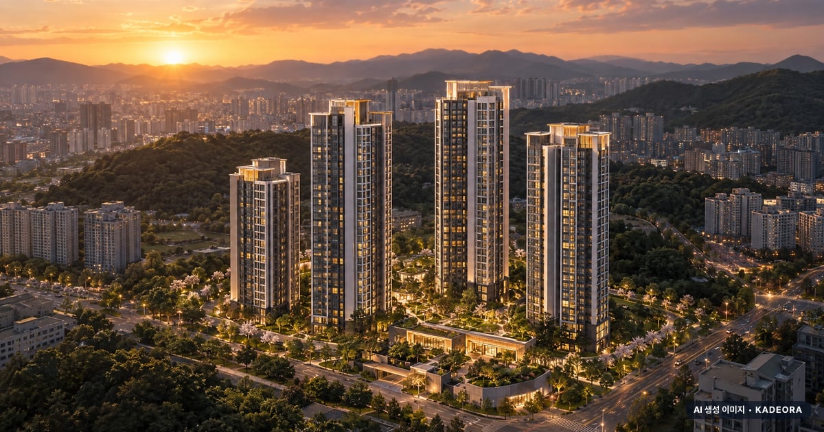 인천 서해구 검암역 푸르지오 프라베뉴 (B-1BL) 공공분양주택 총 441세대 기준 AI 상상도(노을 항공) — 실제와 다를 수 있음