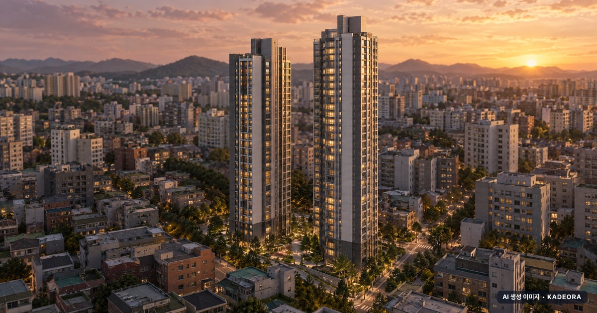 문수로 라티에르 673 2개동·최고 35층·총 199세대 기준 AI 상상도(노을 항공) — 실제와 다를 수 있음