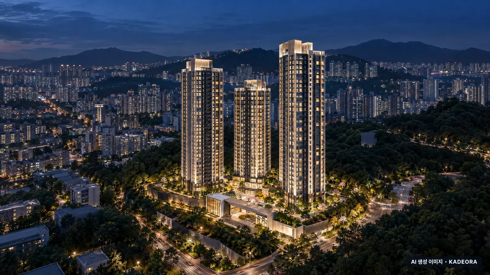 문수로 라티에르 673 단지 전경 AI 상상도 — 남구 신정동 199세대