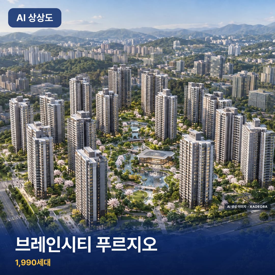 브레인시티 푸르지오 단지 썸네일 — AI 생성 이미지