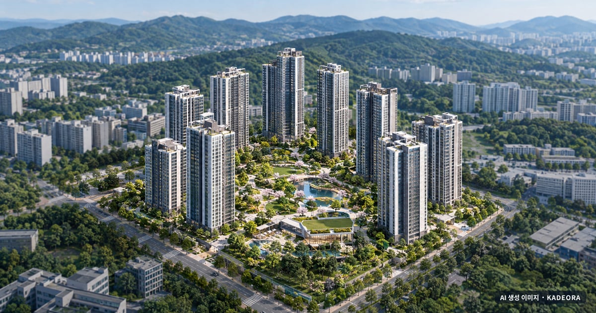 한화포레나 지제역 단지 전경 AI 상상도 — 평택시 세교동 1,098세대