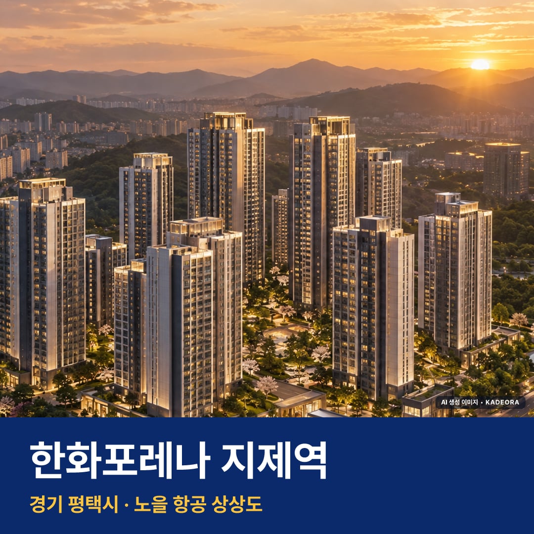 한화포레나 지제역 단지 전경 AI 상상도 — 평택시 세교동 1,098세대