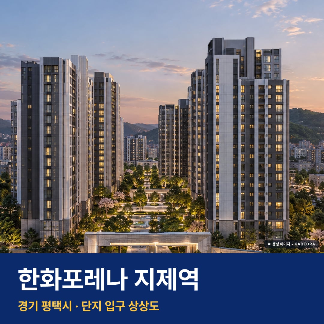 한화포레나 지제역 단지 전경 AI 상상도 — 평택시 세교동 1,098세대
