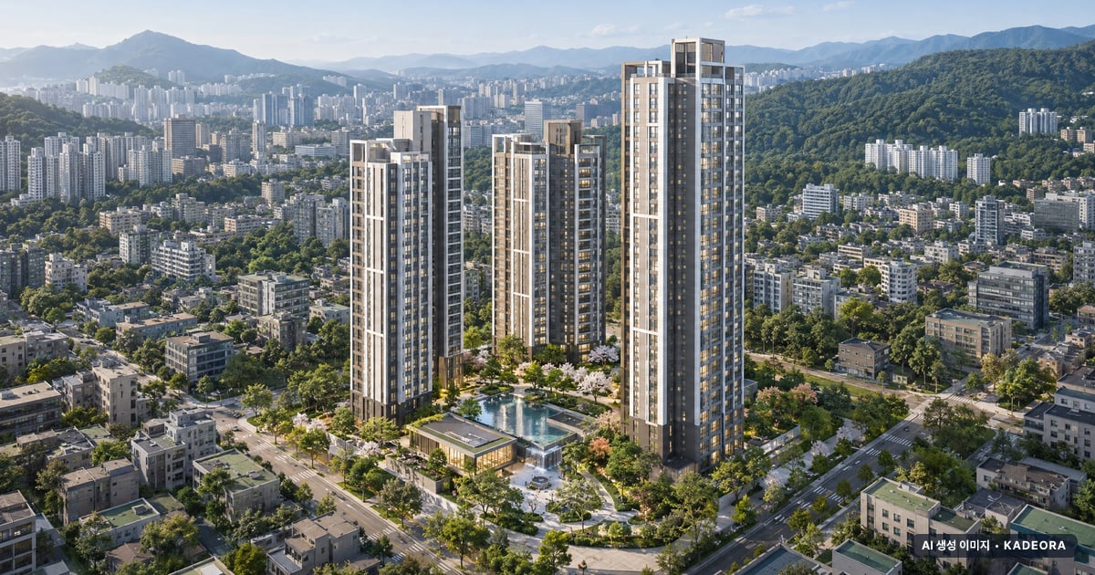 신반포22차 재건축 단지 전경 AI 상상도 — 서초구 잠원동 160세대