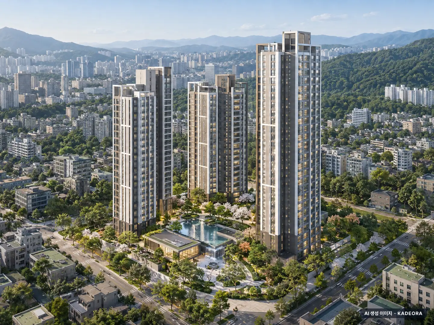 신반포22차 재건축 이번 160세대 공급 기준 AI 상상도(주간 항공) — 실제와 다를 수 있음