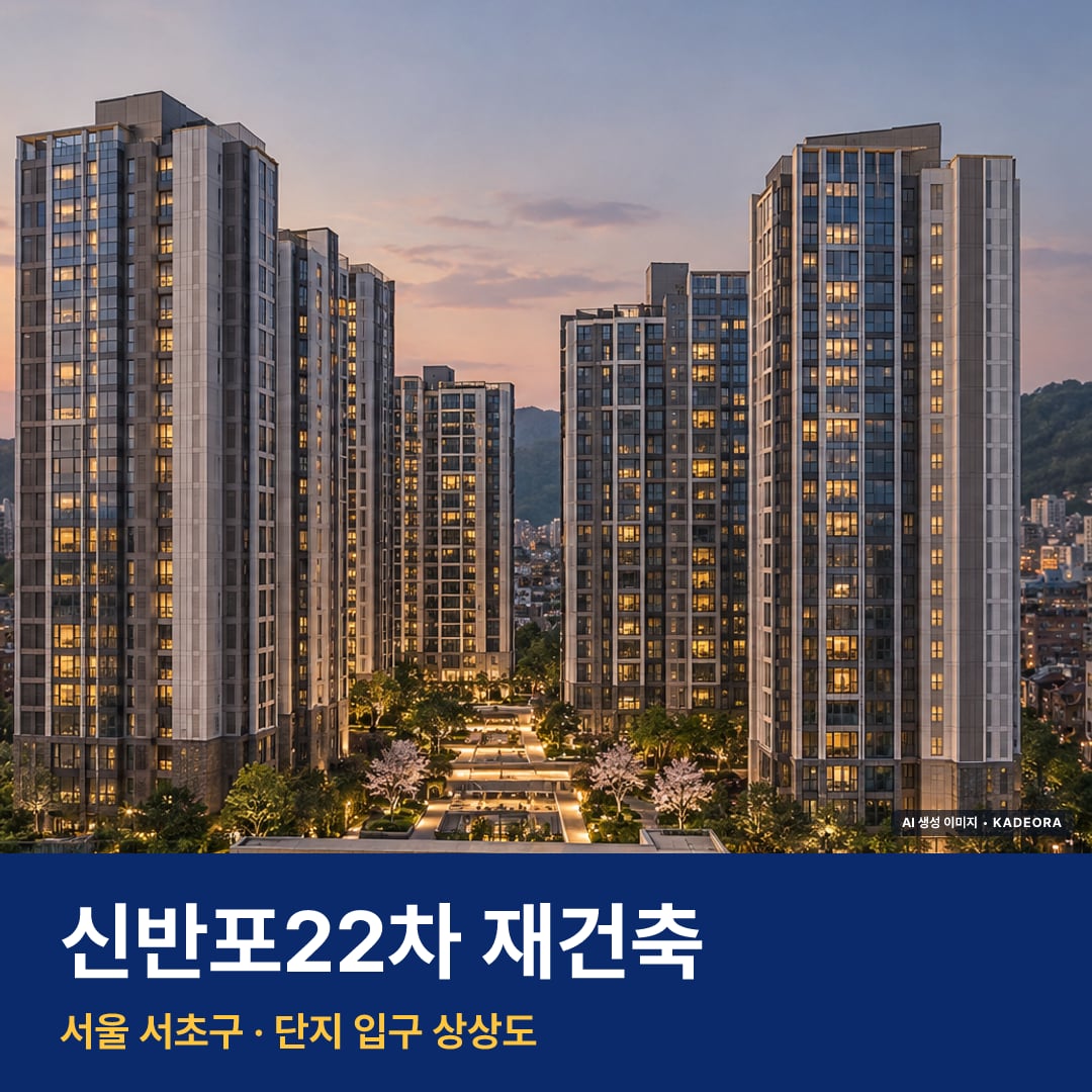 신반포22차 재건축 단지 전경 AI 상상도 — 서초구 잠원동 160세대